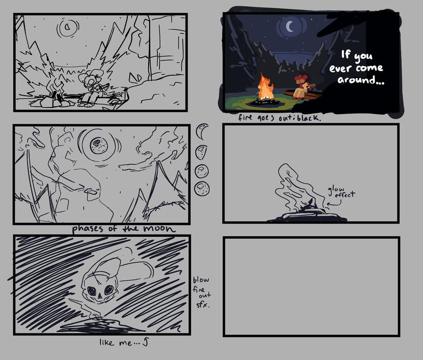 Color test and storyboards for "If You Ever Come Around" you can see the camping scene in the clips above. Color test and storyboards for "If You Ever Come Around" you can see the camping scene in the clips above.